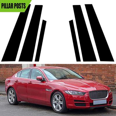 6PCS For Jaguar XE X760 2016 2017 2018-2023 Car Door Decal Pillar Posts Sticker Trim Cover Accessoriea Decoration Glossy Black