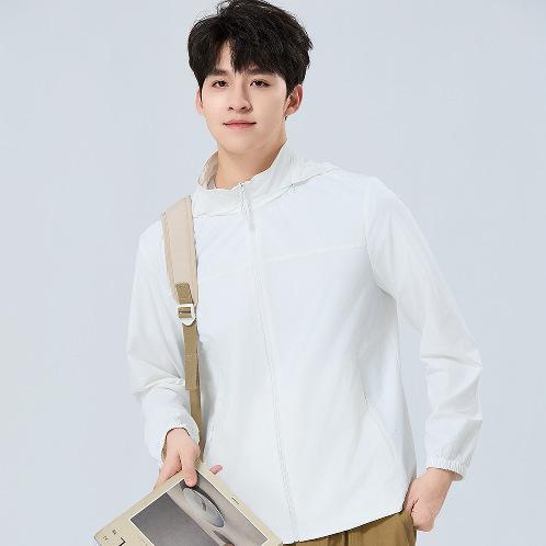 1011 popular couple summer sunscreen clothes men's elastic breathable skin clothes women's sports and leisure removable hat thin jacket
