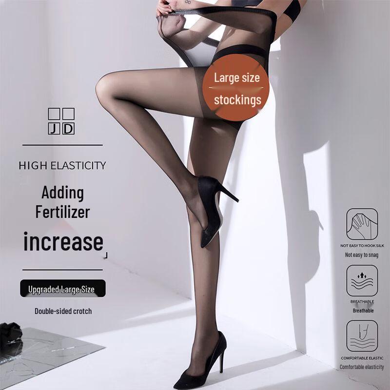 LangSha Women's Plus Size Ultra-Thin Pantyhose - Nude & Black 12-Pack