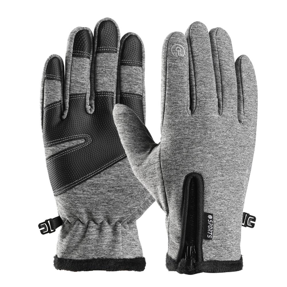 Outdoor Cycling Gloves for Spring and Autumn Men and Women Warm Plus Velvet Waterproof All-finger Fitness Cycling Touch Screen Gloves for Winter