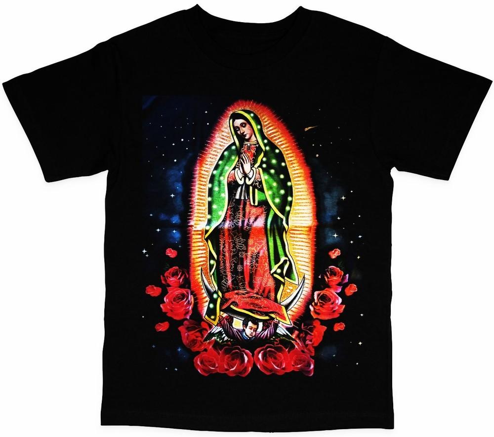 Virgen Mary Guadalupe Rose Mens T-Shirt Unisex T-Shirt XXXL