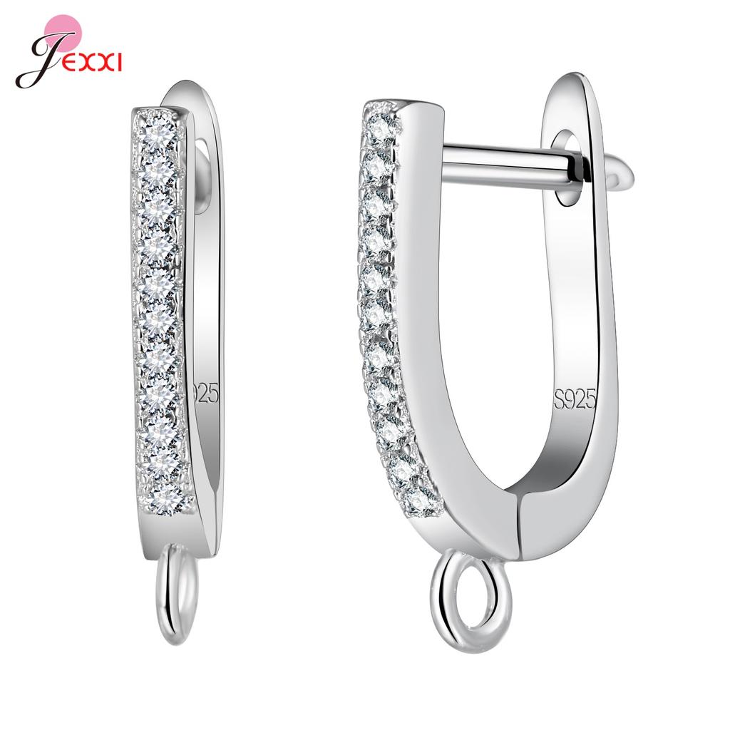 Marcatura Gioielli Fai da Te Argento 925 Componenti per Orecchini in Cristallo Chiusure Ganci Per Donne Accessori Fatti a Mano Economici
