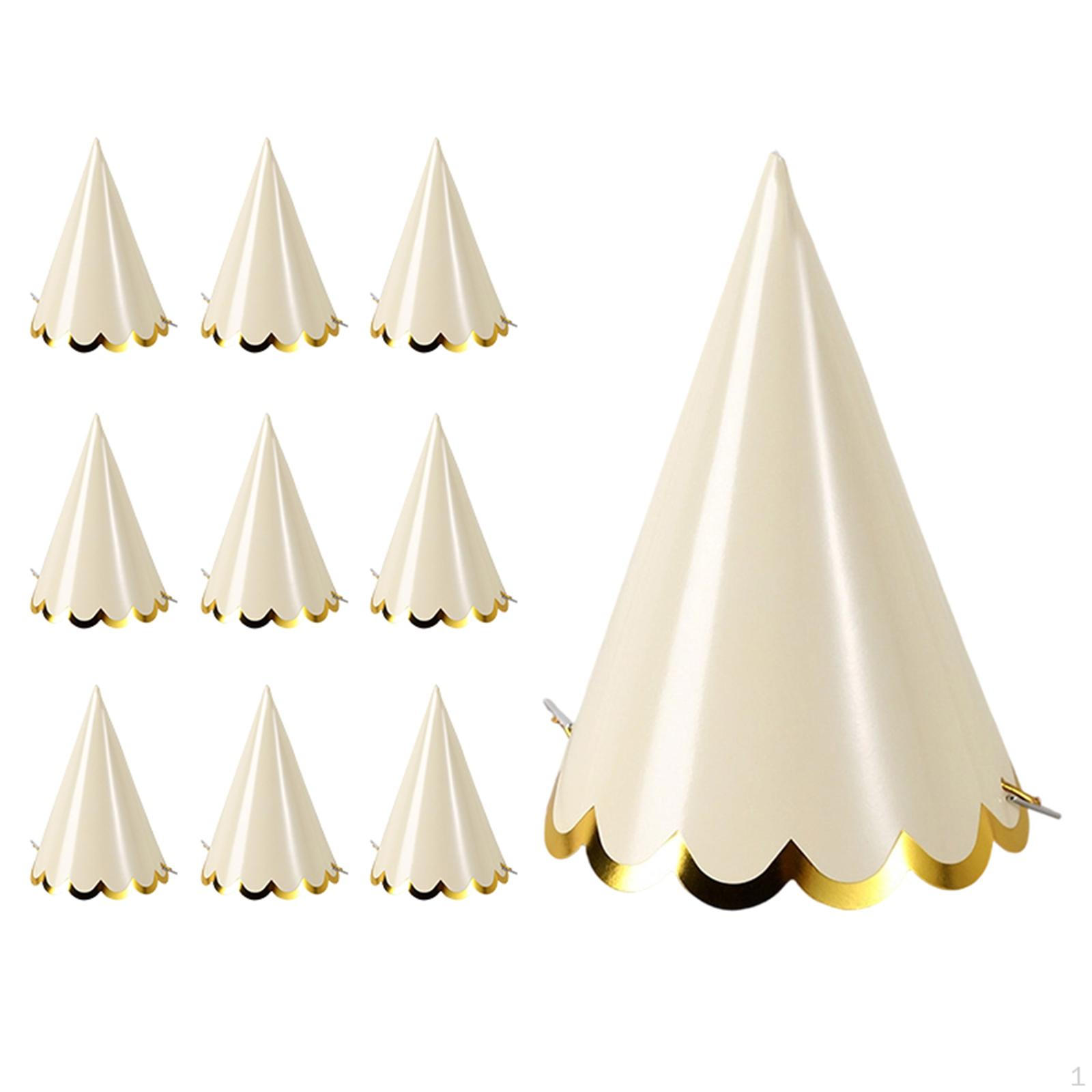 

10 Adult Birthday Hat Headbands, Conical Hats for Men And Women, Light Yellow