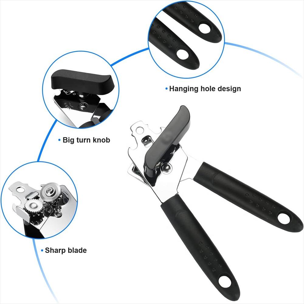 Can Opener Manual, Stainless Steel Handheld Can Opener, Comfortable Handle, Handheld Can Openers with Big Effort-Saving Knob