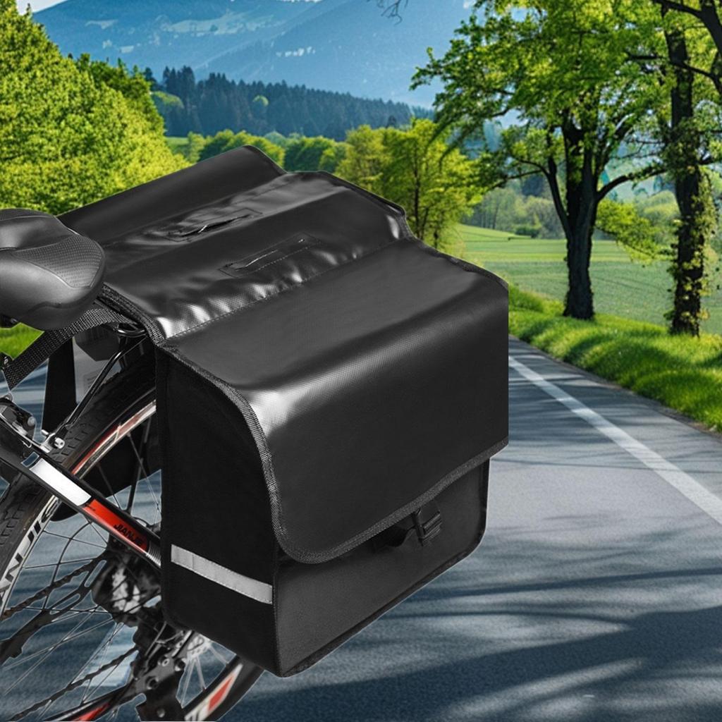 28L Waterproof Bicycle Saddle Bag Sturdy Rear Panniers Cycling Accessories Storage Pouch for Road Mountain Bike
