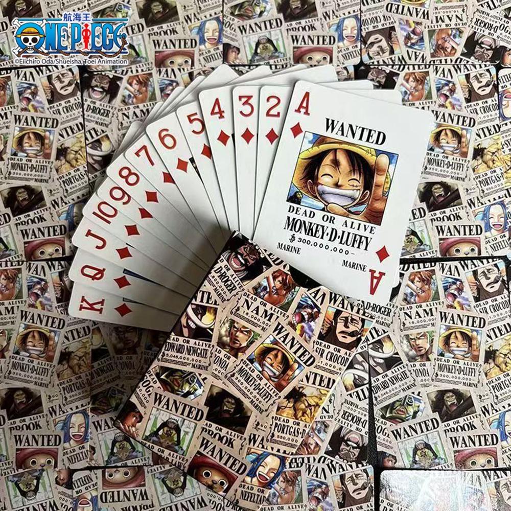 1pc Official One Piece Wanted Poster Playing Cards | Anime Poker for Parties & Collectors | Stress-Relief Game & Perfect Gift.