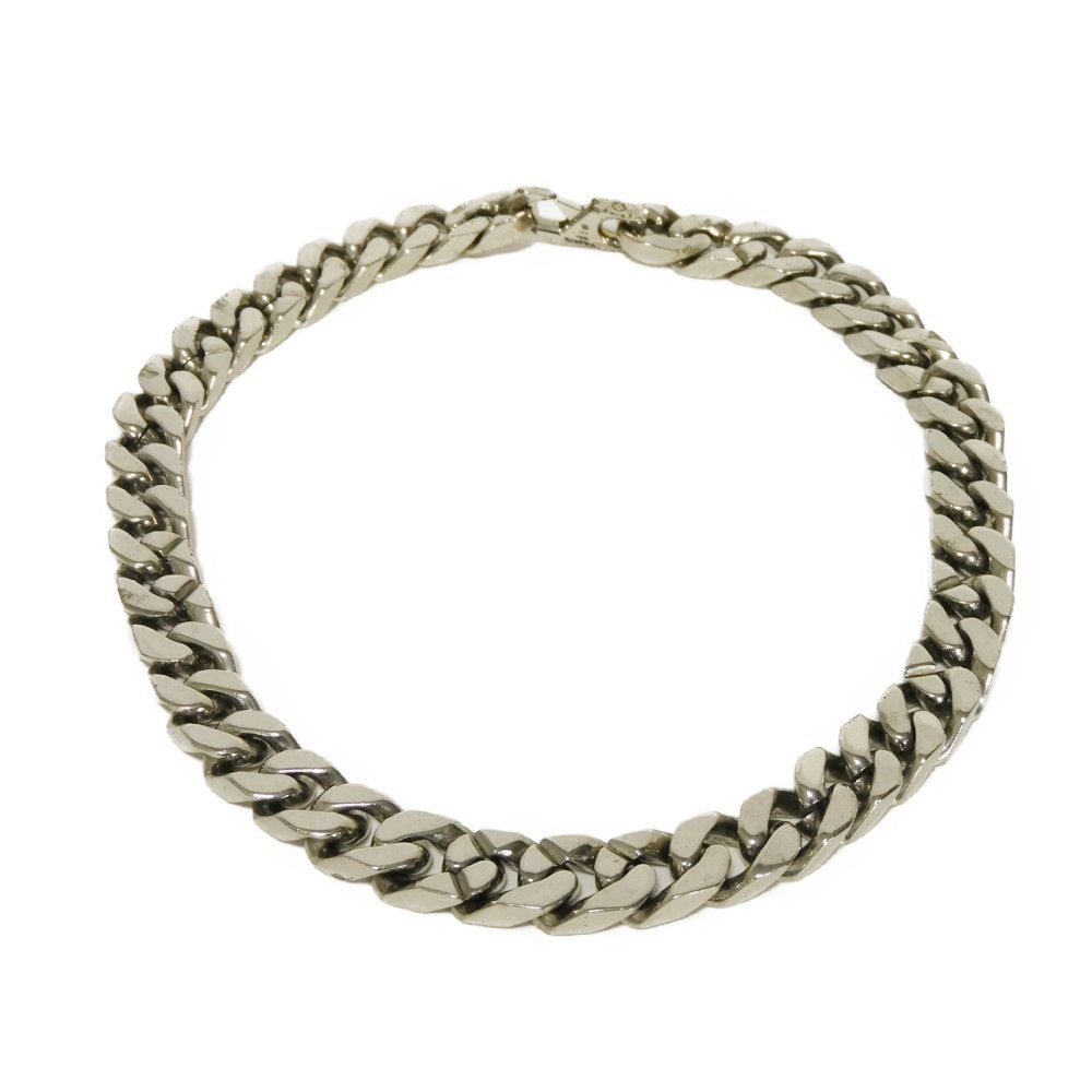 Used 12564 Collier LV Chain Links M69987 7984 LV Logo Flower Curb Chain Monogram Metal Silver Men's from Japan AUTHENTIC