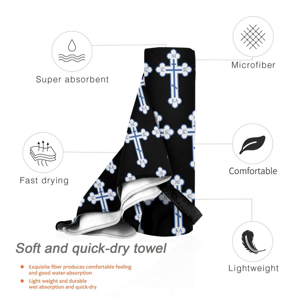 Russian Orthodox Cross Print Beach Towel Soft Microfiber Quick Dry Absorbent Quick Towels For Bath