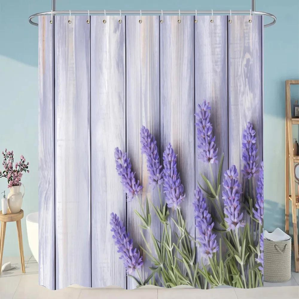 Botanical Floral Bathroom Curtains Tropical Green Leaf Butterfly Nature Landscape Polyester Fabric Shower Curtain Bathroom Decor