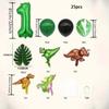 25 Stück grünes Dschungel-Dinosaurier-Digitalset für Jungen-Geburtstagsparty-Dekoration Nummer Ballonsäule Tyrannosaurus rex Feuerdrache