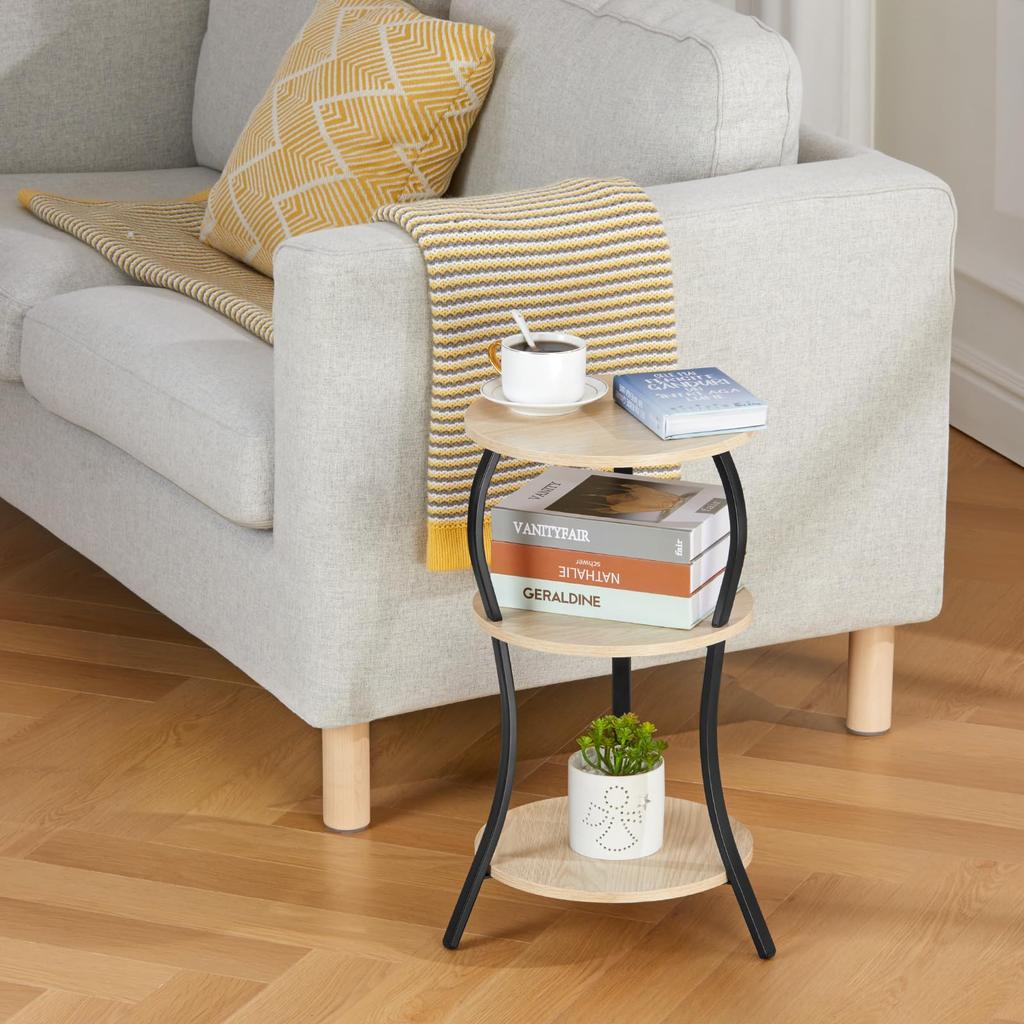 ZEXVIDA Round Retro Side Coffee Bedside Living Room Side Sofa Side Folding Side 30cm Wide X 30cm Deep X 55cm High Table, Table, Table, Table, Table,