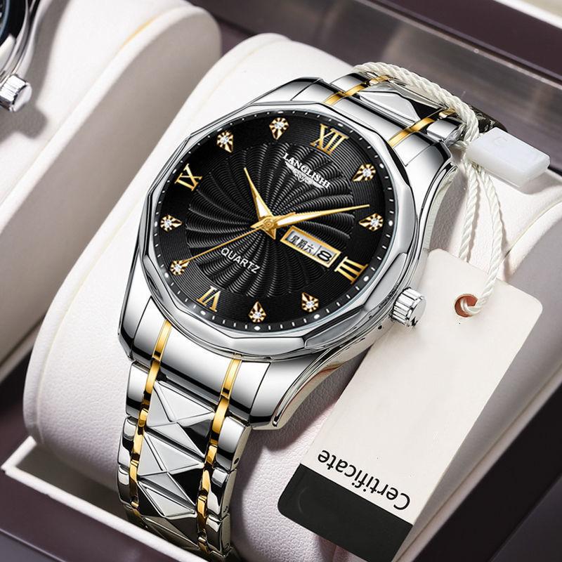

Новые роскошные мужские часы высшего бренда с коробкой, мужские водонепроницаемые мужские кварцевые часы
