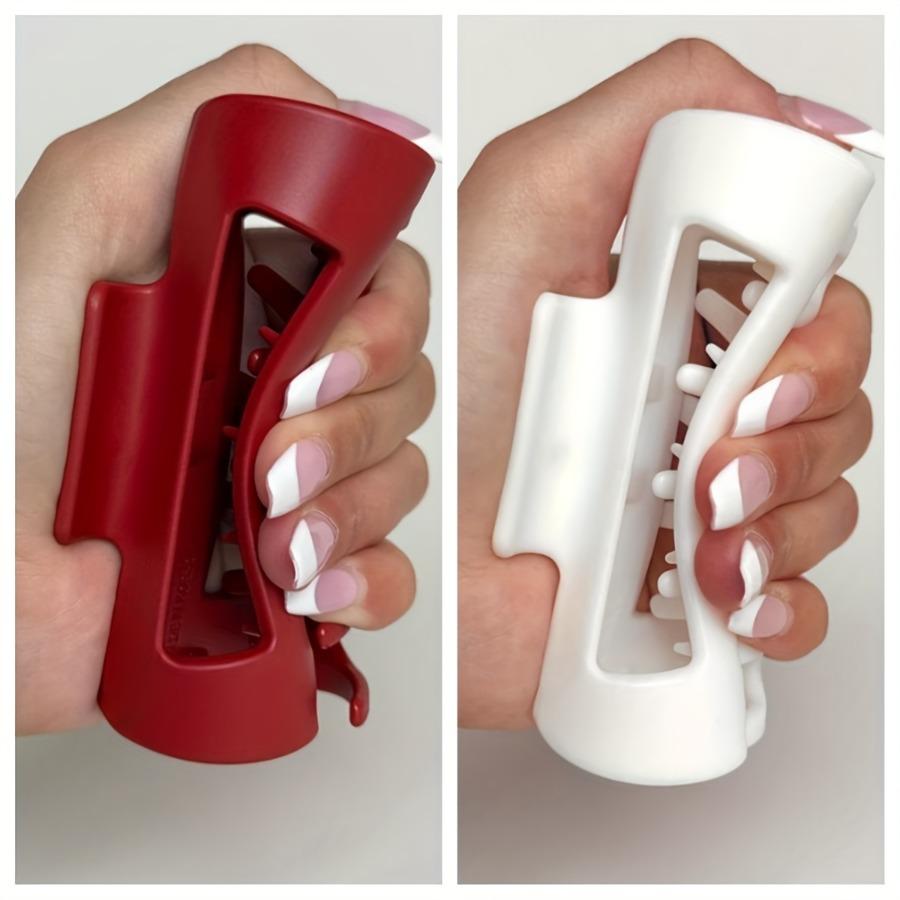 2 Stück Weiche Mode-Haarspangen - Starker rutschfester Halt, Ergonomisch, Sichere und sanfte Haiklammern, Premium rutschfeste Haarkrallen