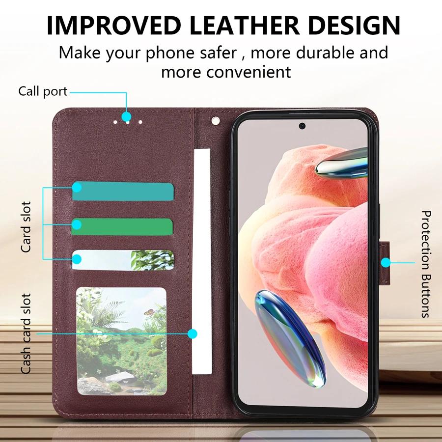 Wallet With Card Slot Photo Frame Kickstand Classic Style Magnetic Flip Leather Case For Xiaomi 14T 14T Pro Shockproof Card Bag