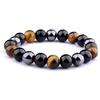 Bracelet - Tiger's Eye &; Hematite - Natural Beads - Mixed - Obsidian