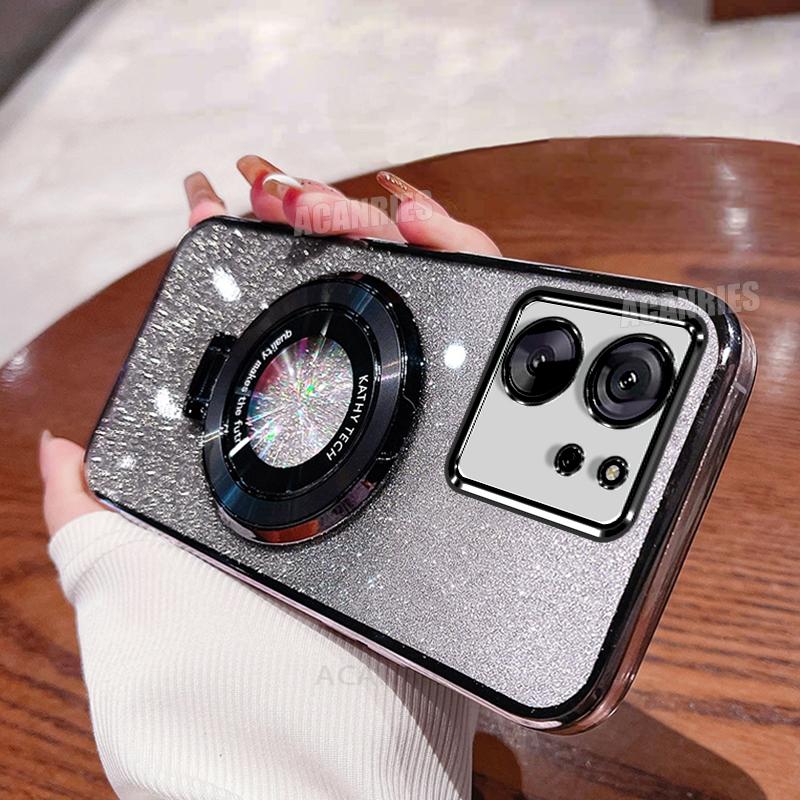 

Xiaomi13t Роскошный блестящий держатель с силиконовым чехлом для Xiaomi Mi 13t Pro Mi13 T Ударопрочный защитный чехол-подставка Mi13t Mi13tpro For Xiaomi 13T Pro