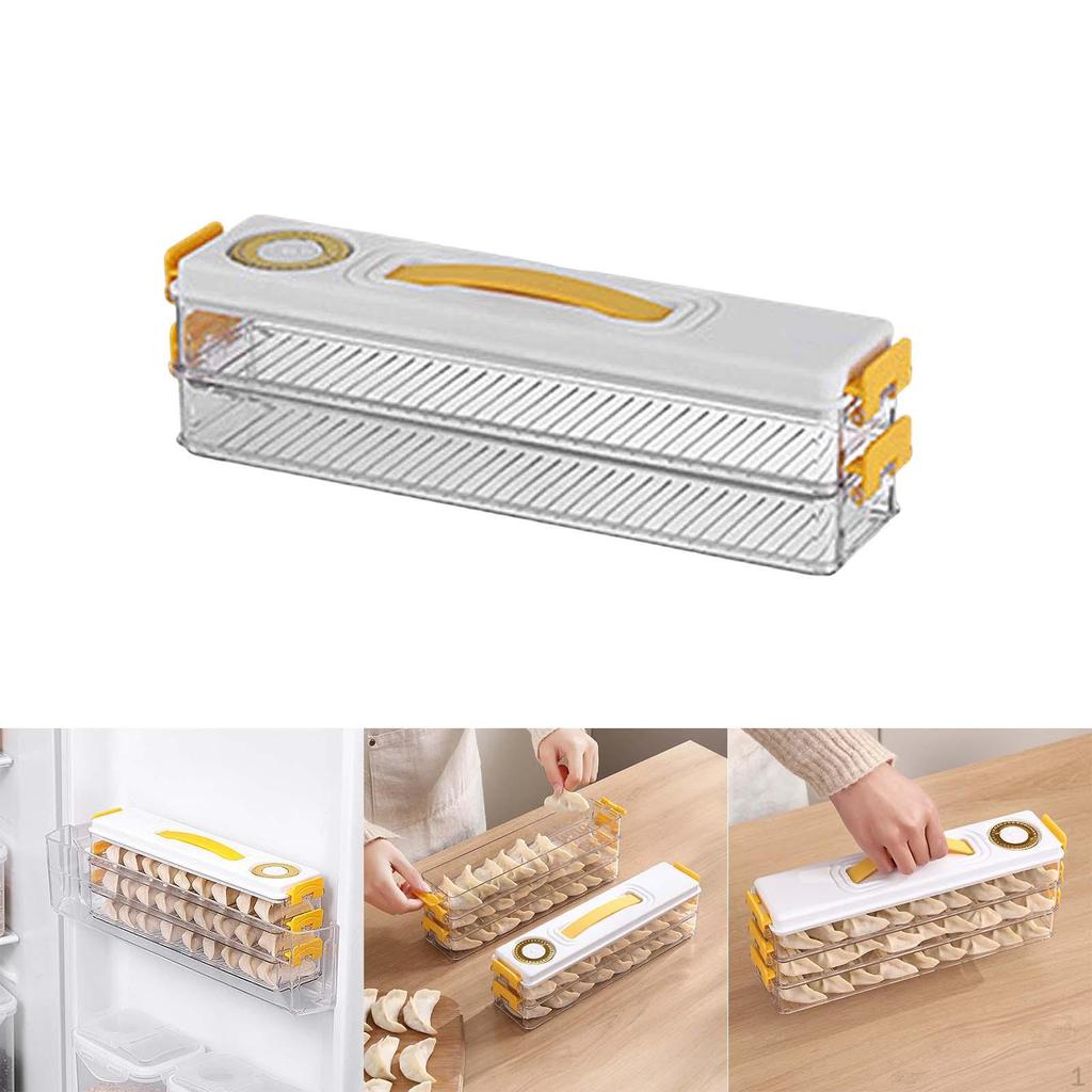 Refrigerator Dumpling Organizer Box Transparent Multi-layer Holder Freezing Tray