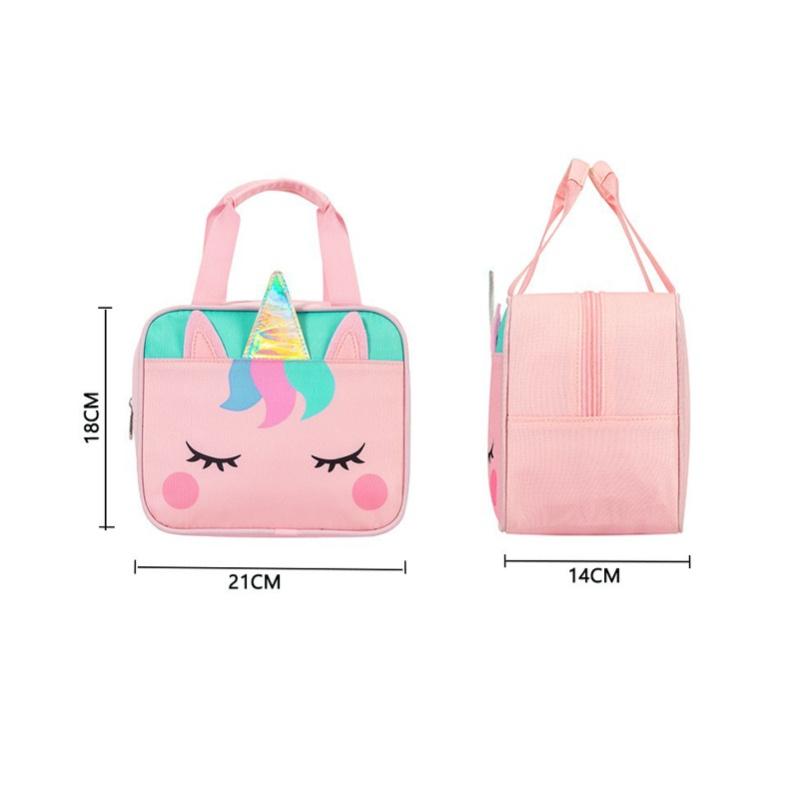 Kinder Lunchtasche Kindergarten Schüler Cartoon Tragbar Isolierte Thermische Lunchbox Tasche Rosa
