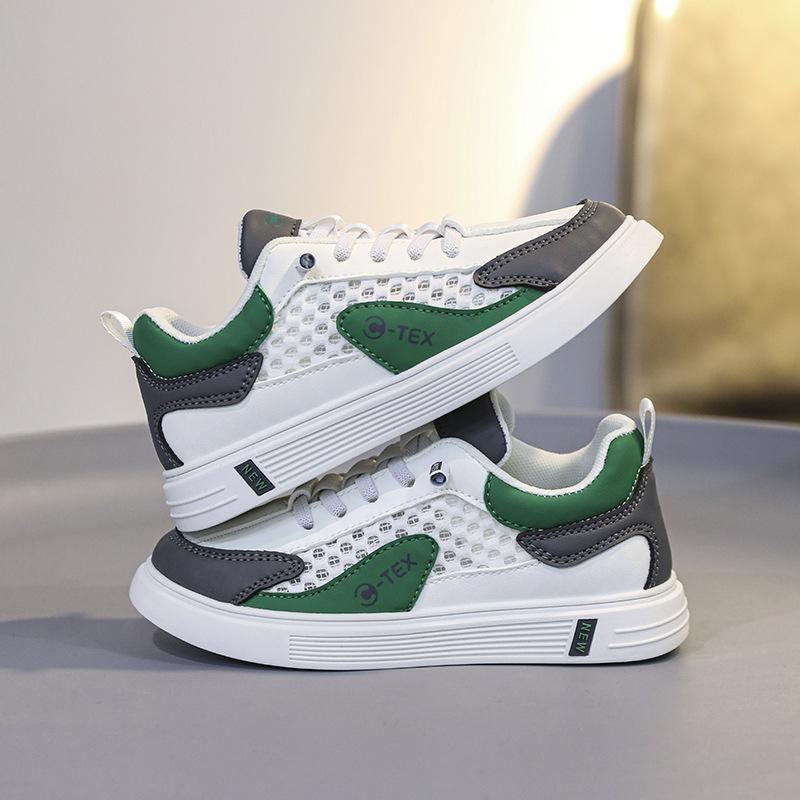 Boys shoes 2025 new summer mesh breathable children's sports net shoes medium and large children's trendy brand thin boys board shoes