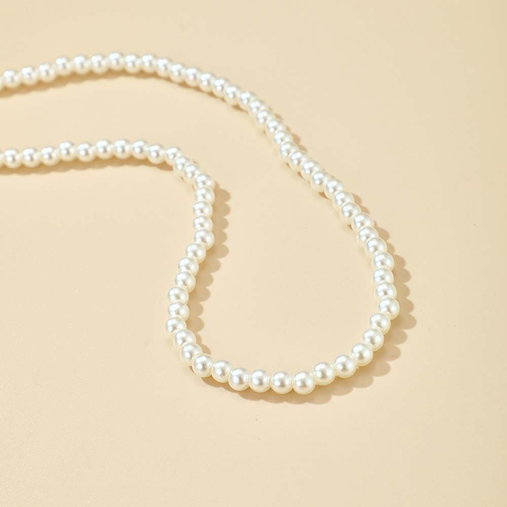 Jewelry Choker Chunky White Pearl Korean Style Pearl Chokers Women Necklaces Clavicle Chains
