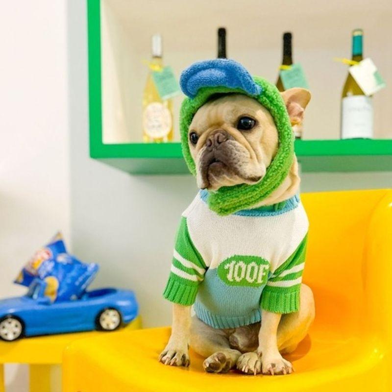 TOOF Sporty Varsity Sweater L Green Blue