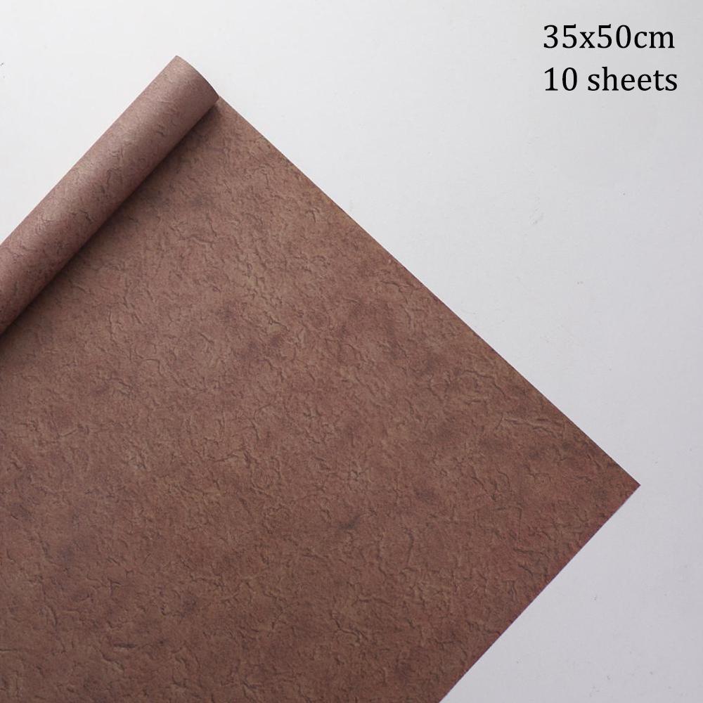 10 sheets/pack Maillard Series Kraft Paper Foldable Wrapping Gift Packing Paper DIY Festival Gift Wrapping Paper For Flowers