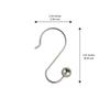 Rustproof Stainless Steel Shower Curtain Hooks Set of 12 S-Shaped Easy Install Decorative Ball Design Fits 1 Inch Rods