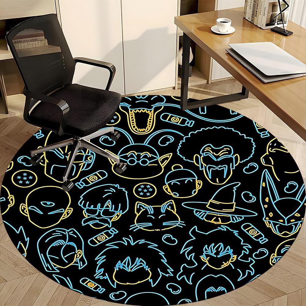 1pc Cartoon Character Illustrations Office Round Area Rug, Under Office Chairs Bedroom Living Room Home Decor, Room Deco, Available In Various Sizes