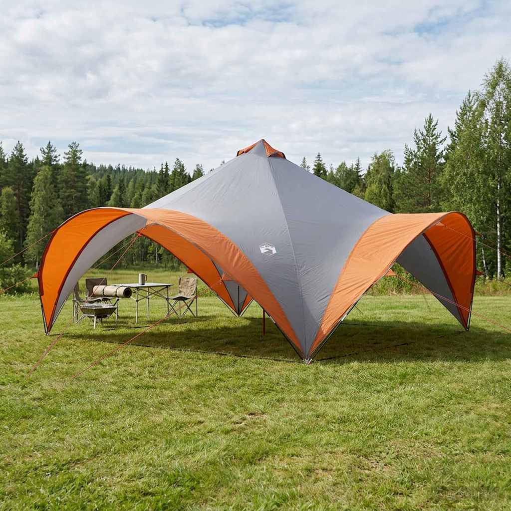 Party Tent with Roof Gray and Orange 600 x 600 x 400 cm