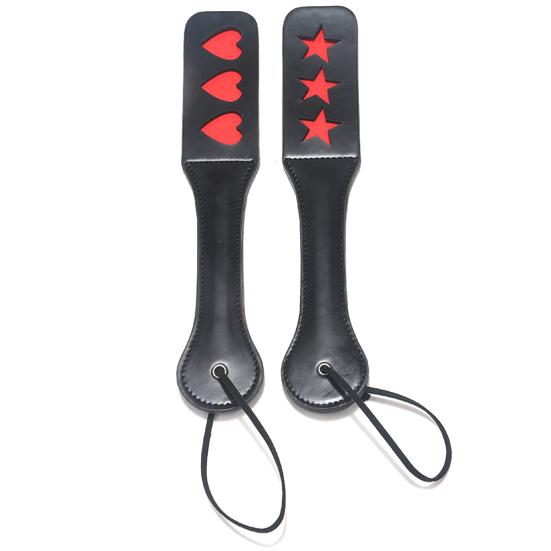 Sex Double-deck Slave Paddle Butt Whip Faux Leather Spanking Flogger Bondage