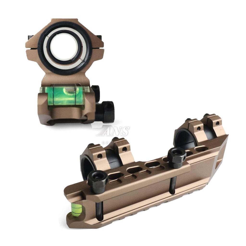 ANS optical 25.4/30mm Long One-Piece Mount with Indicator and Level (TAN) Riflescope Mount for Airsoft