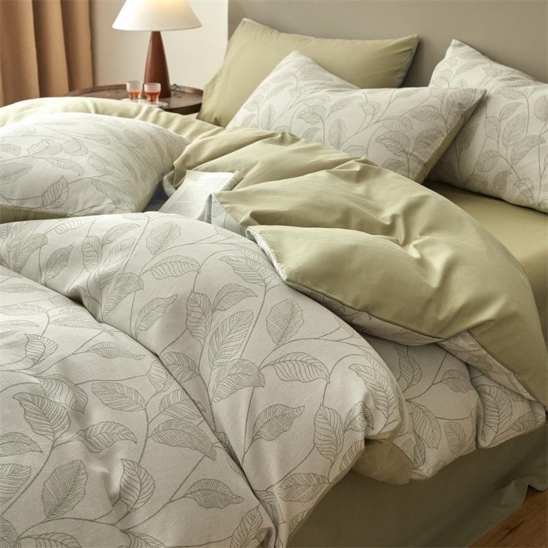 Class A 120 Maternal And Infant Grade Jacquard Pure Cotton 4Pcs Set Xinjiang Cotton Cotton Naked Sleeping Sheet Quilt Cover Mattress Model