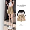 Women's Khaki High-Waisted A-Line Summer Shorts - 2025 Collection, Petite, Casual, Loose Fit