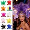 Vintage Colorful Feather Headpiece Elegant Stage Performance Hair Accessories  Showgirl