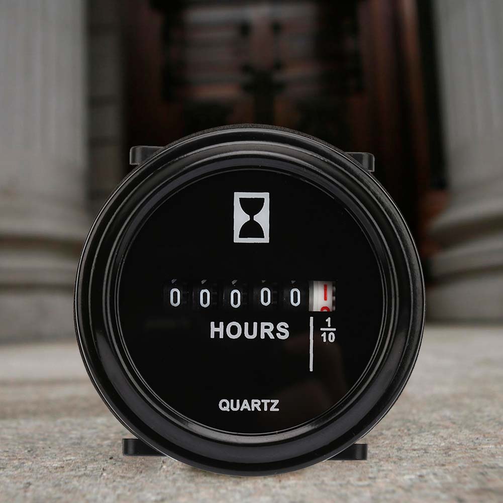 6 80V AC DC 99999.9 Hours Quartz Hour Meter for Engine Generator Time Counting