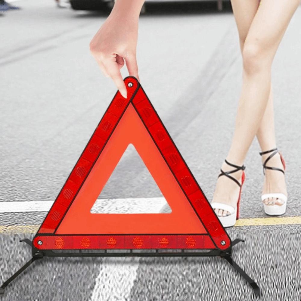 Portable Folding Warning Triangles Red Reflective Hazard Triangle  Breakdown Rescue