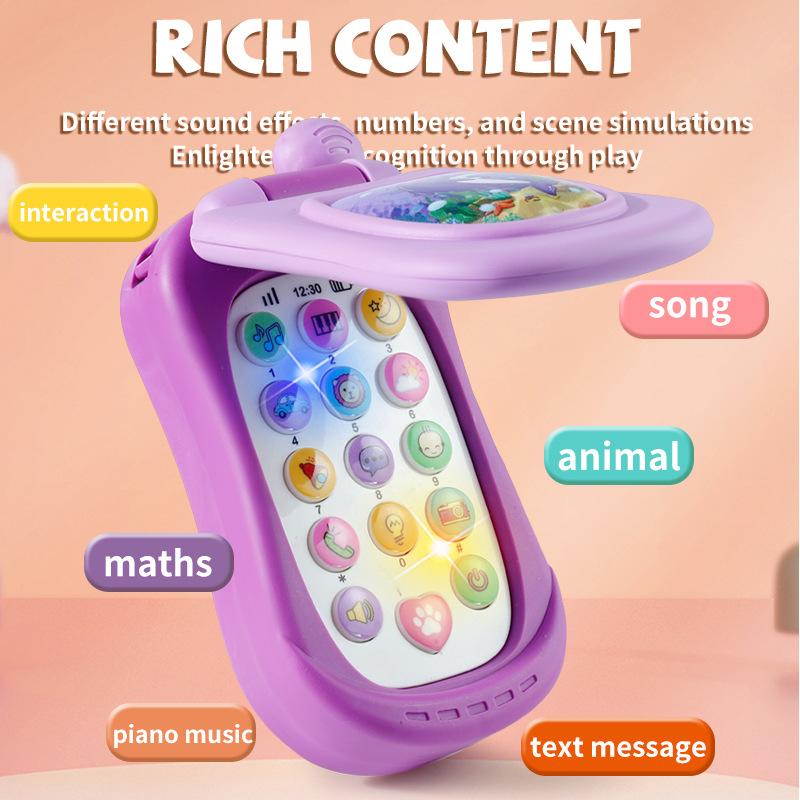 Children Puzzle Early Education Multifunctional Music Mobile Phone Baby Simulation Model Telephone Cartoon Lighting Toy Gift