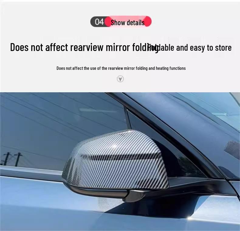 Carbon Fiber Rearview Mirror Cover for Tesla Model Y (25-Year Trade-In)