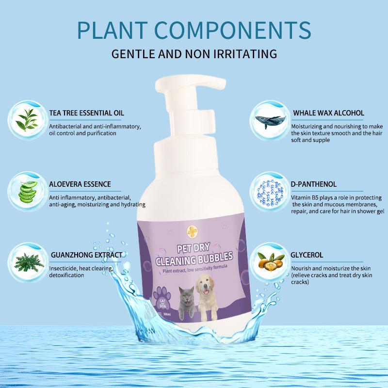 Pet No-Rinse Foam Shampoo for Cats & Dogs - 500ml/300ml