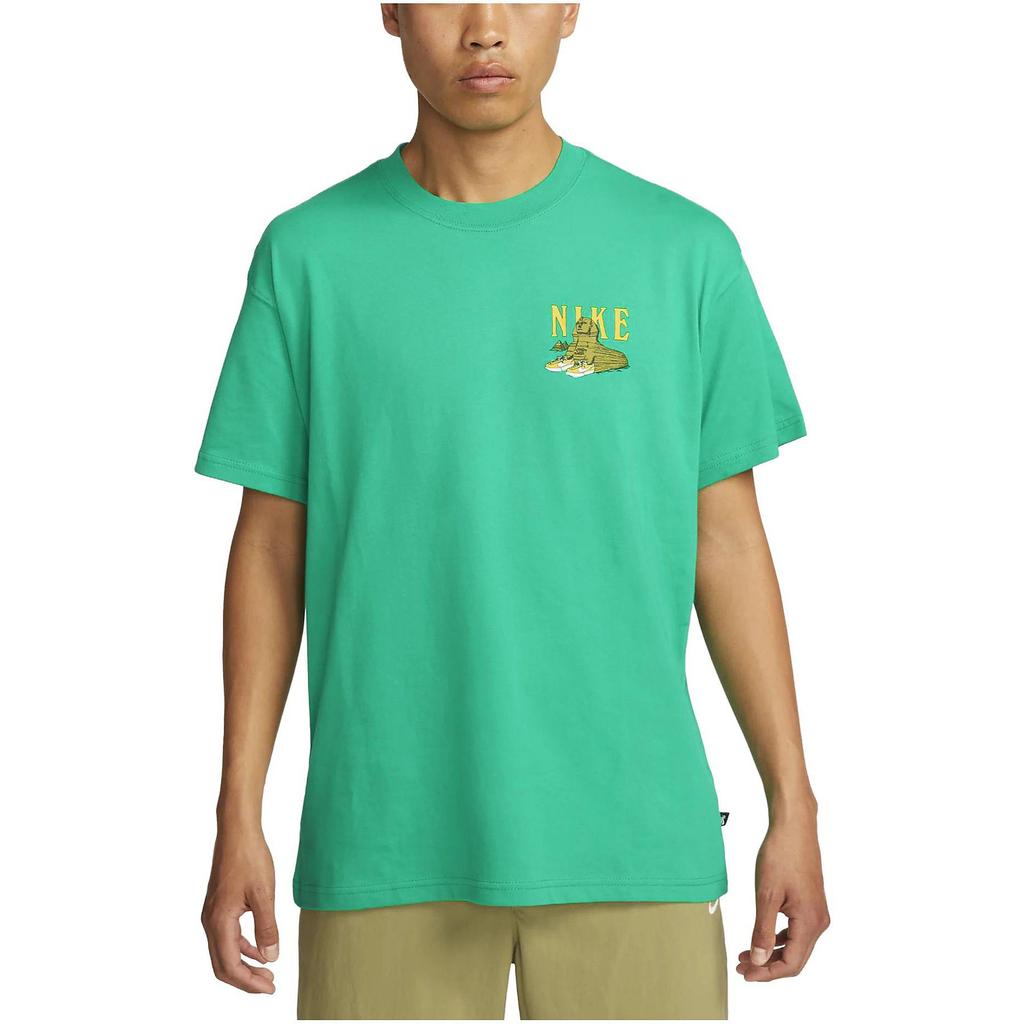 Nike T Shirts Men's Green Crew Neck Moderate Straight Fit FJ1142-324