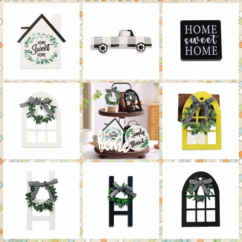 

DIY Многослойный поднос Деревянные доски Аксессуары Винтаж Подвесной знак Фото Реквизит