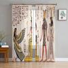 Woman Mural Window Curtains for Living Room Kitchen Door Curtain Sheer Curtains for Bedroom