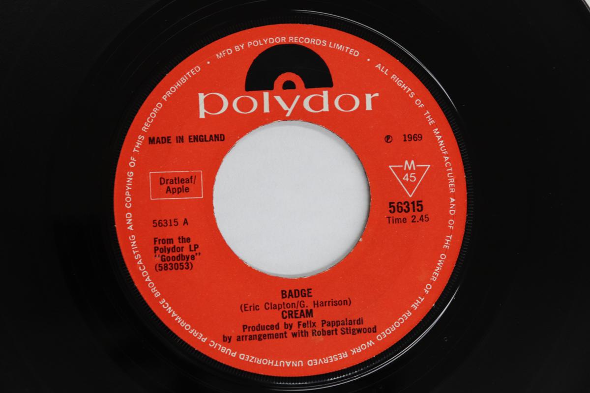 

7inch Record CREAM - Badge 56315 Polydor 1969 UK Rock Used