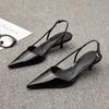 Fashion Women Pointed Toe Heels Shoes Sandals 2025 Dress Party Fashion Summer Slippers New Walking Flip Flops Pumps  Slides