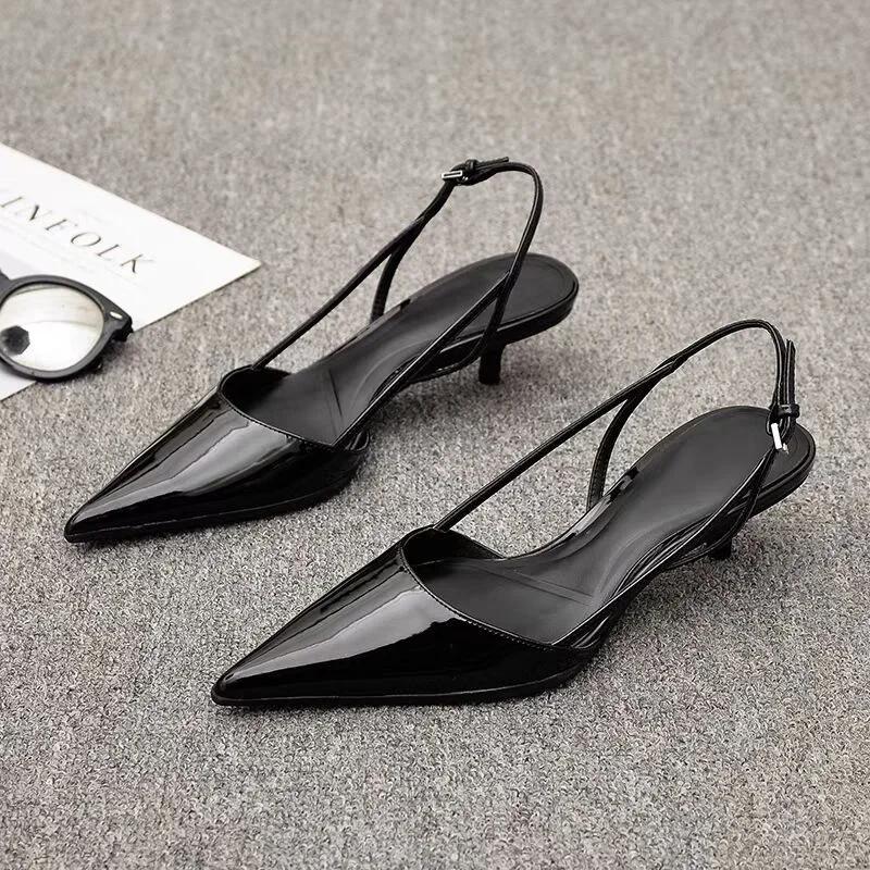Fashion Women Pointed Toe Heels Shoes Sandals 2025 Dress Party Fashion Summer Slippers New Walking Flip Flops Pumps  Slides