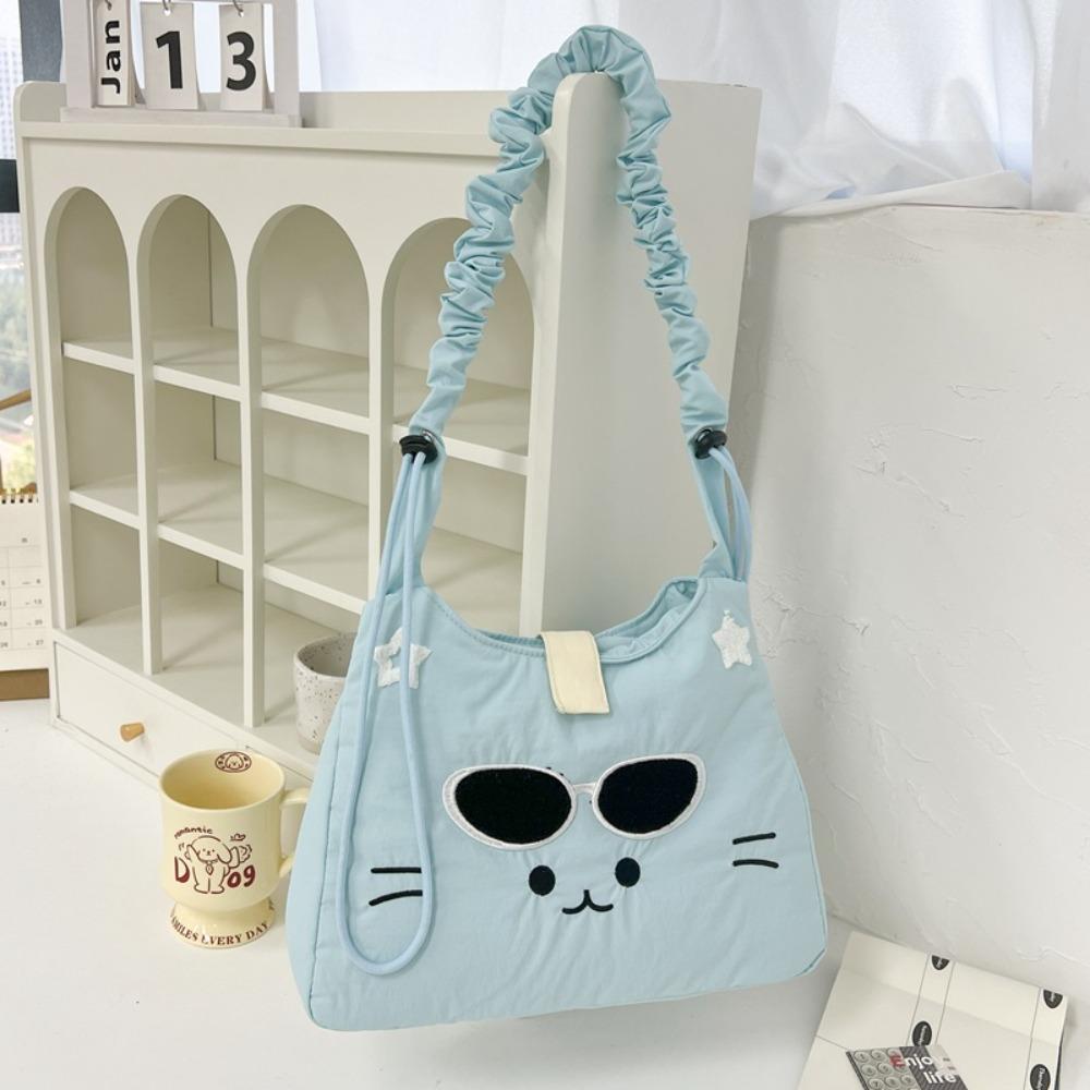 

New Design Y2k Kitty Embroidery Bag Korean Style Crossbody Shoulder Bag Women синий