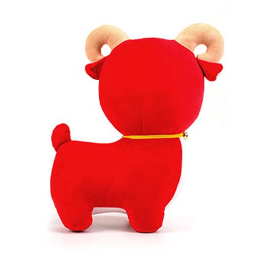 Auspicious Mascot Ornament Lucky Sheep Plush Toy, Chinese Zodiac Fortune Lamb Doll with Bell Collar, Cute for New Year, Corporate Gift Custom