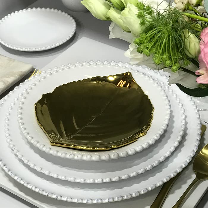 Officially Imported Costa Nova Riviera FORETS Leaf Microwave and Dishwasher Hydrangea VEP221FO Plate, Shape, Medium, Approx. 22cm, Safe, Design,