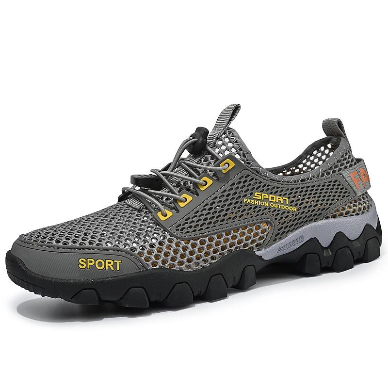 Men Large Size Hollow Mesh Casual Shoes Breathable Walking Summer Sneakers Outdoor Travel Daily Comfort Footwear Lightweight