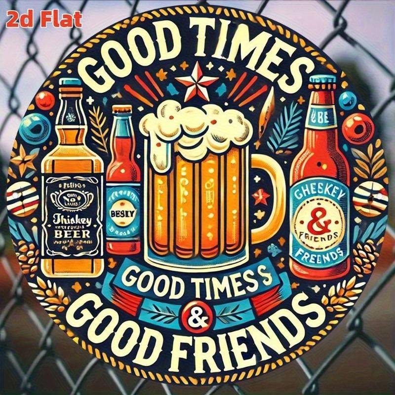 2D Flat Hanging Decorative Metal Sign Hand Painted Art